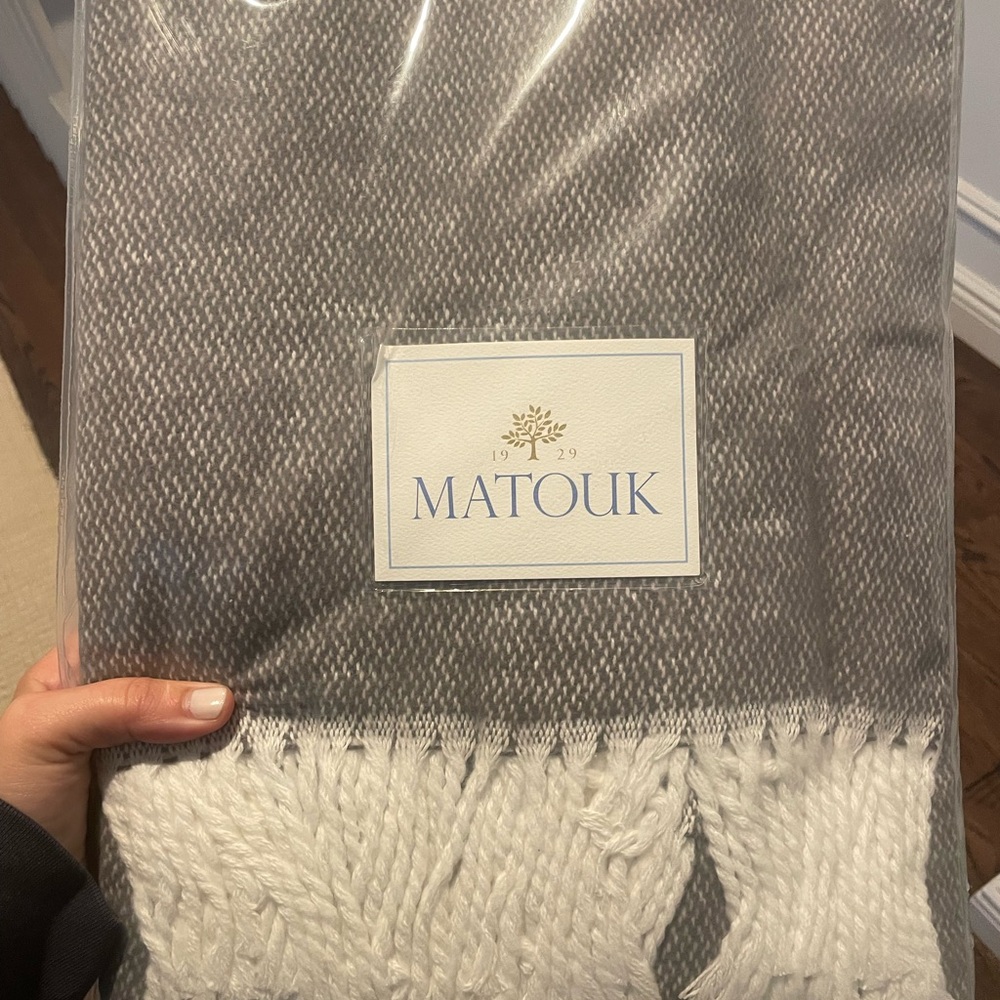 Matouk Charcoal blanket - never used! In original packaging